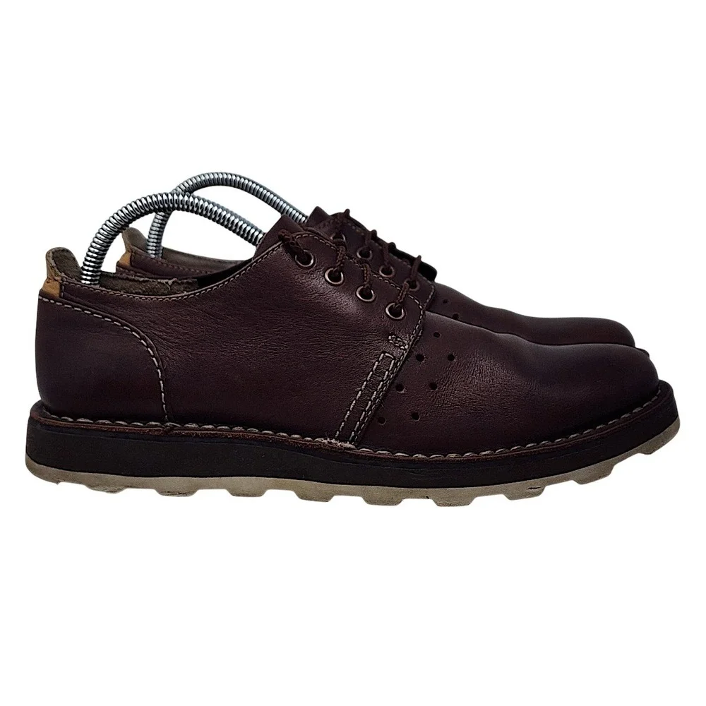 Clarks Derby Shoes 8 Men Darble Walk Brown Leather Cushion Plus Oxford Casual